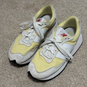 New Balance Yellow and White Shoes